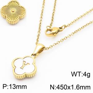SS Gold-Plating Necklace - KN286740-LB