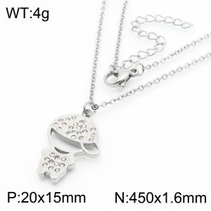 Neutral style personalized diamond studded little boy steel collarbone chain titanium steel necklace - KN286864-ZC