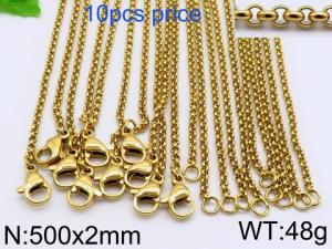 Staineless Steel Small Gold-plating Chain - KN28687-Z
