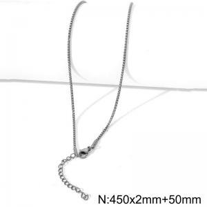 Minimalist style stainless steel box chain women's necklace - KN286896-Z