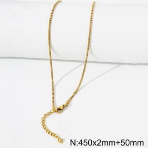 Minimalist style stainless steel gold box chain women's necklace - KN286897-Z