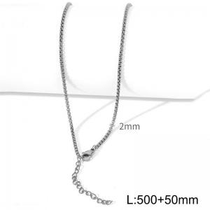 Minimalist style stainless steel square pearl chain women's necklace - KN286898-Z