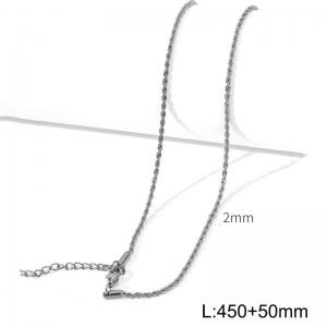 Simple style stainless steel Fried Dough Twists chain women's necklace - KN286902-Z