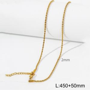 Simple style stainless steel gold Fried Dough Twists chain women's necklace - KN286903-Z