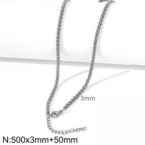 Minimalist style stainless steel flower basket chain women's necklace - KN286908-Z