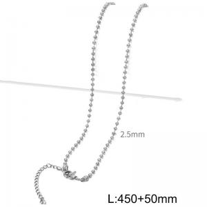 2.5mm Minimalist style stainless steel round bead chain women's necklace - KN286920-Z