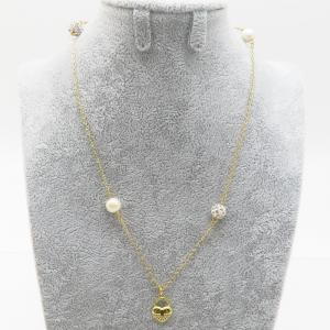 SS Gold-Plating Necklace - KN286936-WH