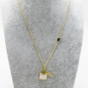 SS Gold-Plating Necklace - KN286938-WH