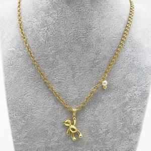 SS Gold-Plating Necklace - KN286940-WH