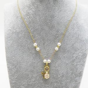 SS Gold-Plating Necklace - KN286942-WH