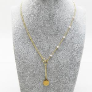 SS Gold-Plating Necklace - KN286943-WH