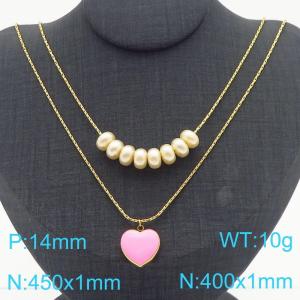 SS Gold-Plating Necklace - KN286950-HM