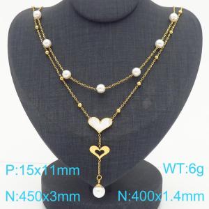 SS Gold-Plating Necklace - KN286951-HM