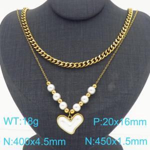 SS Gold-Plating Necklace - KN286952-HM