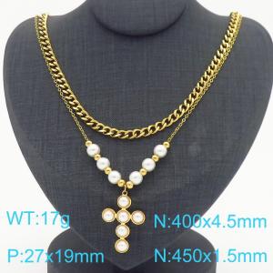 SS Gold-Plating Necklace - KN286953-HM