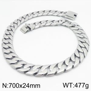 26mm domineering stainless steel Cuban chain men's necklace - KN286959-KJX