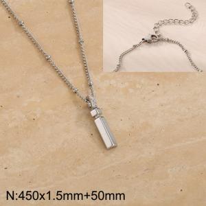 Stainless steel diamond letter I pendant necklace - KN287004-Z