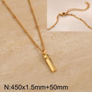 Gold stainless steel letter I pendant necklace - KN287030-Z