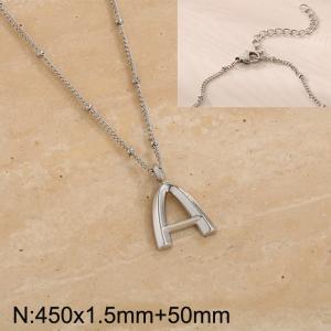 Stainless steel letter A pendant necklace - KN287048-Z