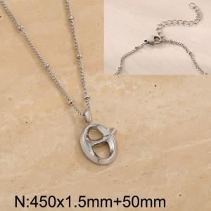 Stainless steel letter O pendant necklace - KN287062-Z