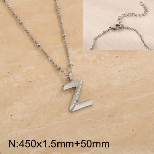 Stainless steel letter Z pendant necklace - KN287073-Z