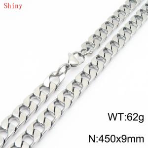 9mm45cm fashionable and simple imitation cast chain polished necklace - KN287077-Z