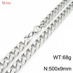 9mm50cm fashionable and simple imitation cast chain polished necklace - KN287078-Z