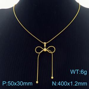 European and American Instagram Influencers Butterfly Design Necklace Stainless Steel 304 Gold Color - KN287279-KFC