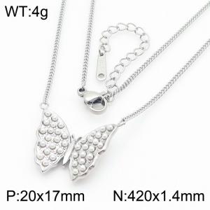 French retro niche high-end butterfly pearl necklace - KN287388-KFC