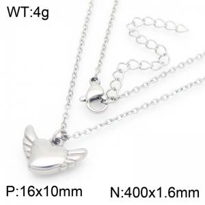 Fashionable hollowed out heart-shaped stainless steel necklace - KN287407-Z