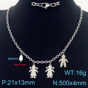 Stainless steel necklace accessories for boys and girls - KN287534-Z