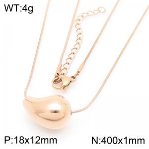 Fashionable and personalized stainless steel creative 12 chubby water droplet pendant temperament rose gold necklace - KN287622-KFC