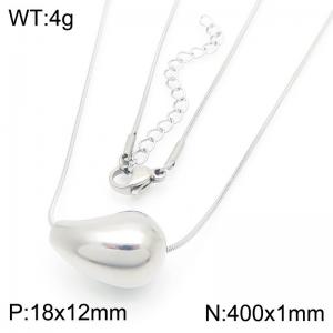 Fashionable and personalized stainless steel creative 12 chubby water droplet pendant temperament silver necklace - KN287623-KFC