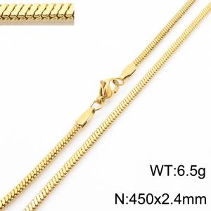 Stainless steel flat snake necklace - KN287775-Z