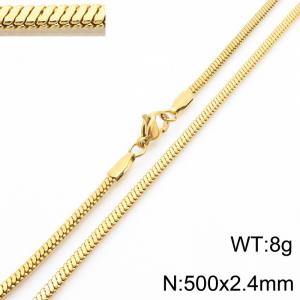 Stainless steel flat snake necklace - KN287776-Z