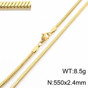 Stainless steel flat snake necklace - KN287777-Z