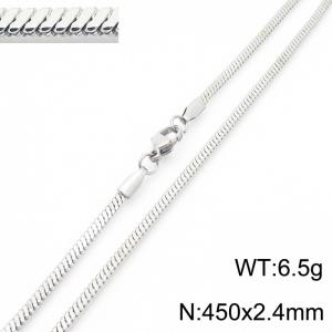 Stainless steel flat snake necklace - KN287779-Z