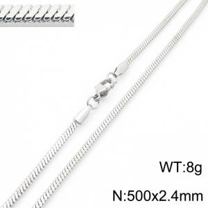 Stainless steel flat snake necklace - KN287780-Z