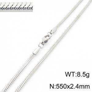 Stainless steel flat snake necklace - KN287781-Z