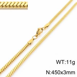 Stainless steel flat snake necklace - KN287787-Z