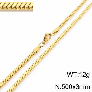 Stainless steel flat snake necklace - KN287788-Z