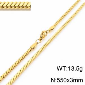 Stainless steel flat snake necklace - KN287789-Z