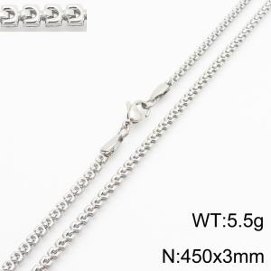 Stainless steel embossed necklace - KN287897-Z