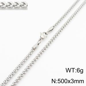 Stainless steel embossed necklace - KN287898-Z