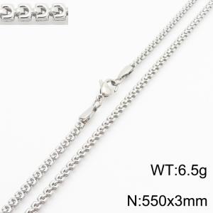 Stainless steel embossed necklace - KN287899-Z