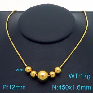 45cm Elegant Beaded Stainless Steel Necklace Women Gold - KN288210-Z