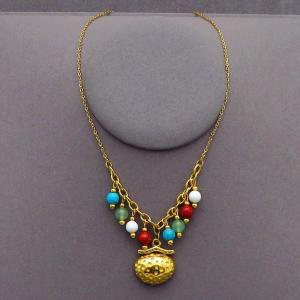 SS Gold-Plating Necklace - KN288293-FA