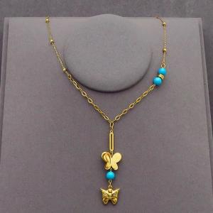 SS Gold-Plating Necklace - KN288298-FA