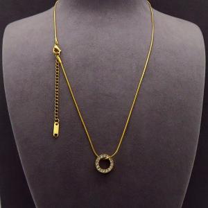 Stainless Steel Stone Necklace - KN288371-HR