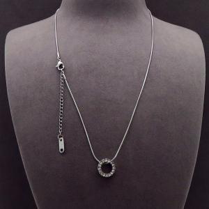 Stainless Steel Stone Necklace - KN288372-HR